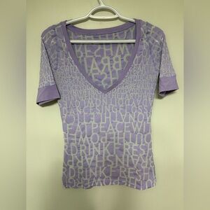 Lululemon Lavender Graphic V-Neck Women's Top